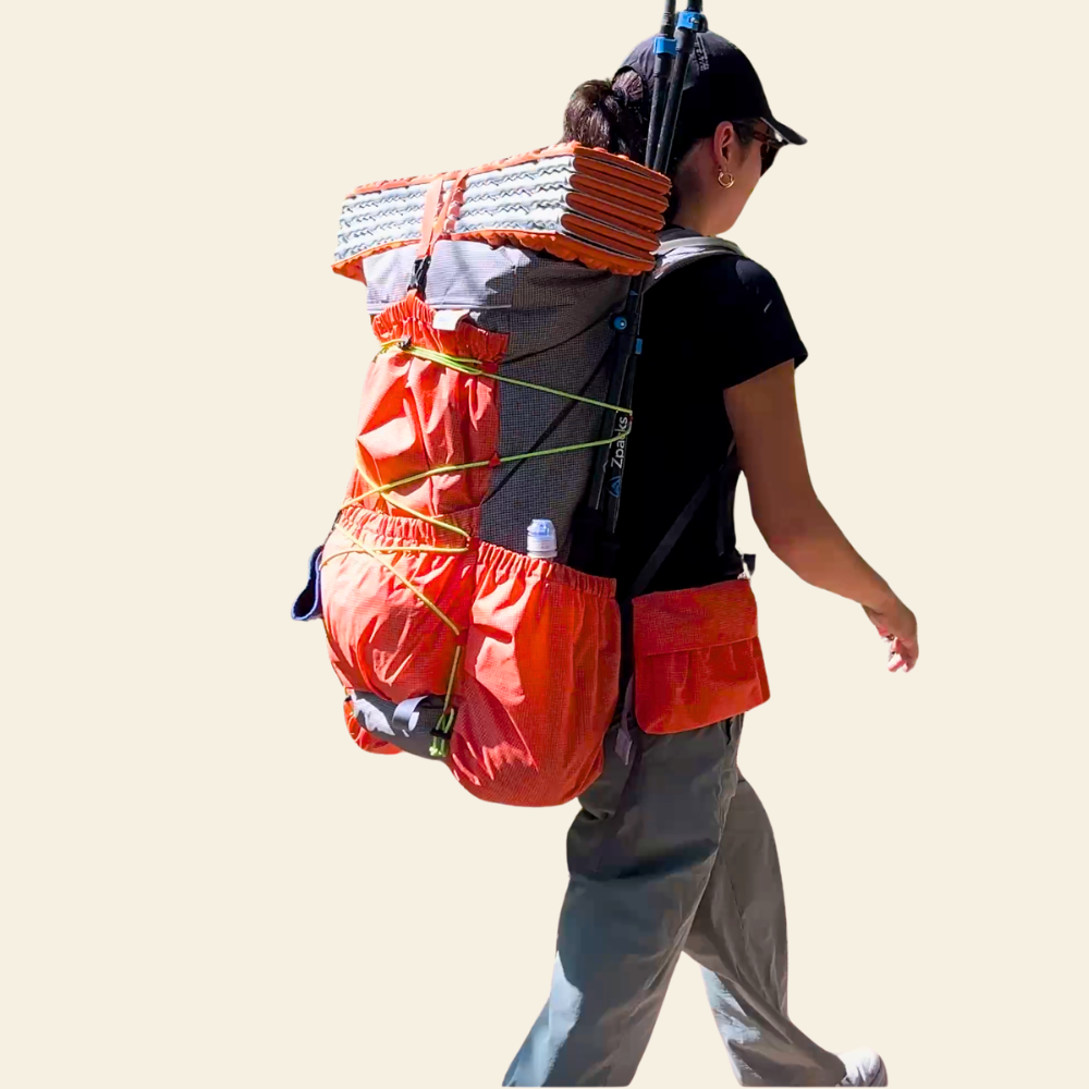 Resolute 50-55 backpack carrying weight close to the body for a balanced fit.